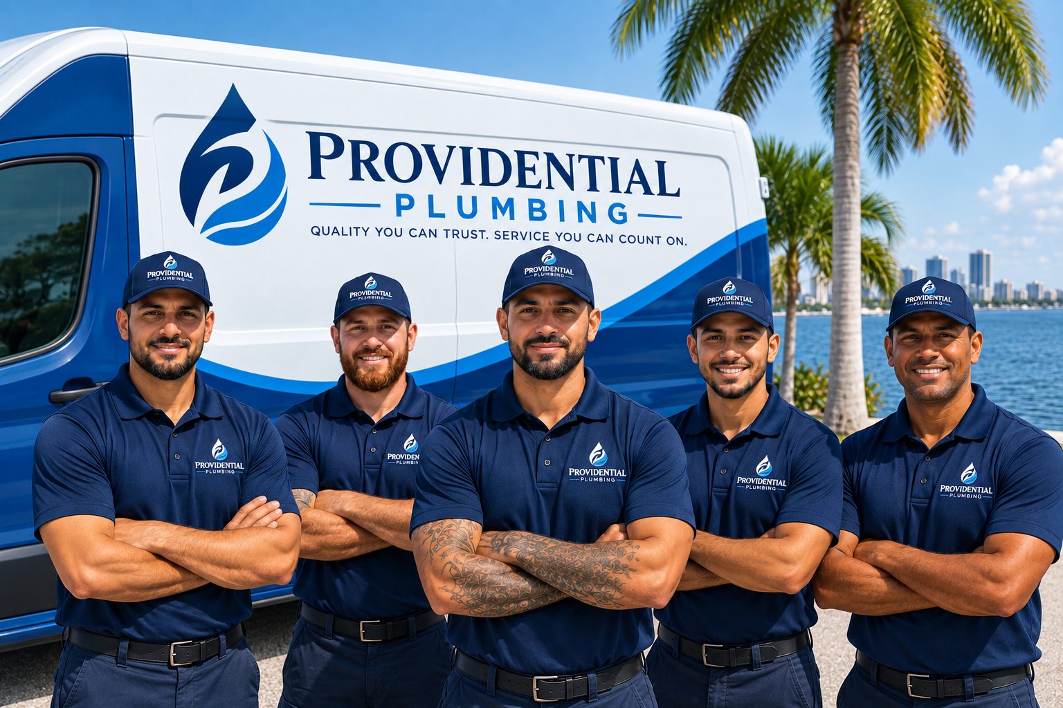 Providential Plumbing technicians and vans